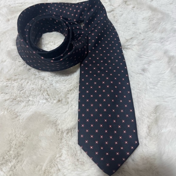 Christian Dior Tie Navy Blue and Red - Picture 7 of 11
